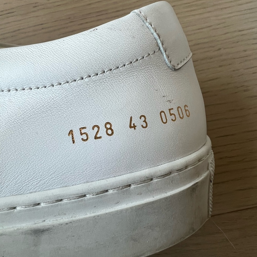Common Projects White Leather Low-Top Sneakers - Picture 4 of 6
